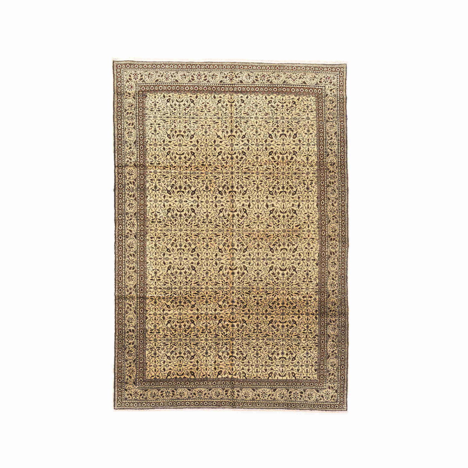 Handmade Kayseri Wool on Cotton Carpet 77.2 x 111.4 Inches: Handmade Kayseri Wool on Cotton Carpet 77.2 x 111.4 Inches This Authentic Handmade Kayseri Carpet is crafted from high-quality wool on cotton, showcasing exceptional artistry and durability. Originati