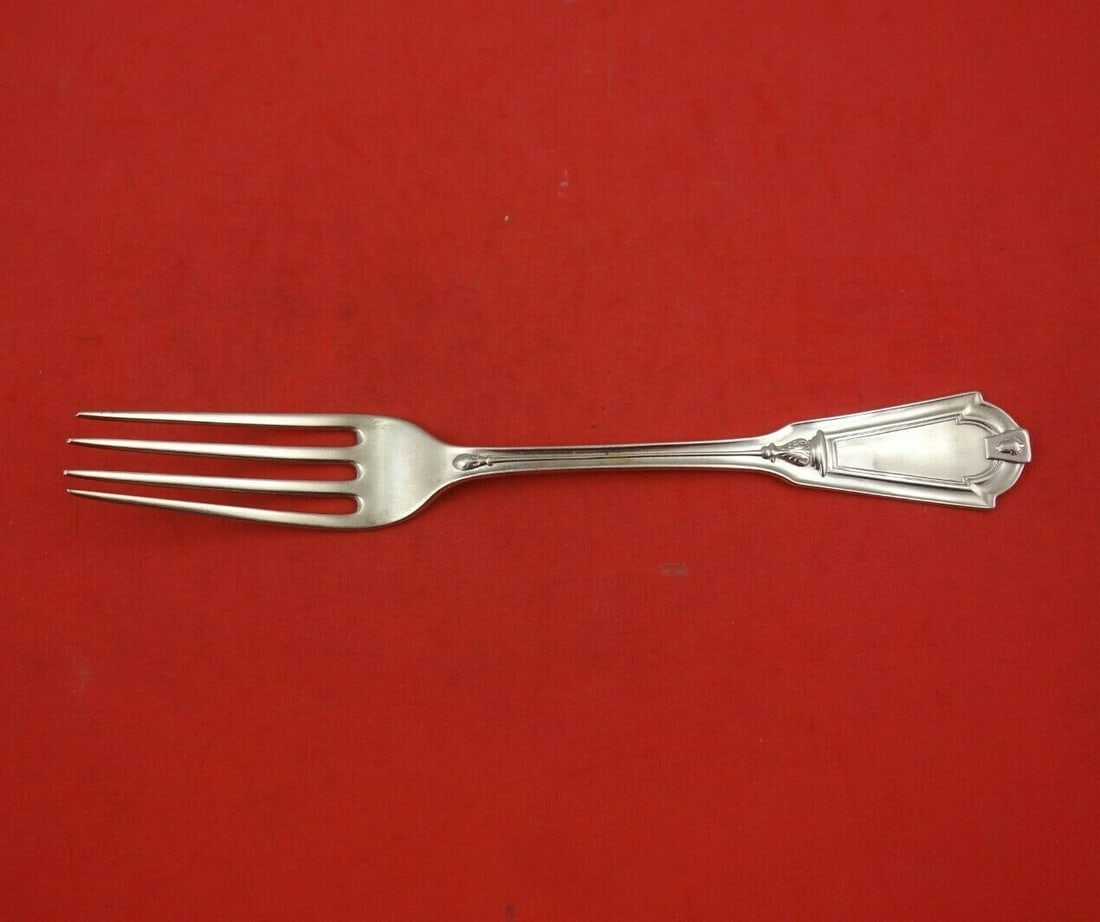 Whiting Keystone Sterling Silver Fork 7" Flatware Antique 1850-1899: Whiting Keystone Sterling Silver Fork 7" Flatware Antique 1850-1899 This exquisite 7" regular fork, crafted by Whiting in the elegant Keystone pattern, is a stunning addition to any silverware collect