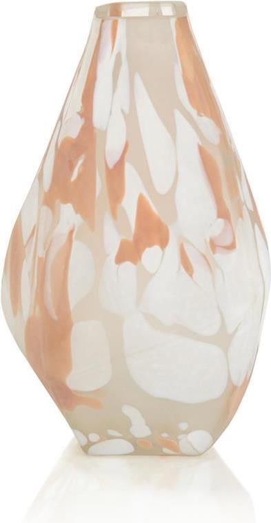 John-Richard Blush Rock Glass Medium Vase for Modern Decor: John-Richard Blush Rock Glass Medium Vase for Modern Decor Enhance your modern decor with this unique medium blush glass vase. Crafted from durable rock glass, this versatile vase features a soft blus