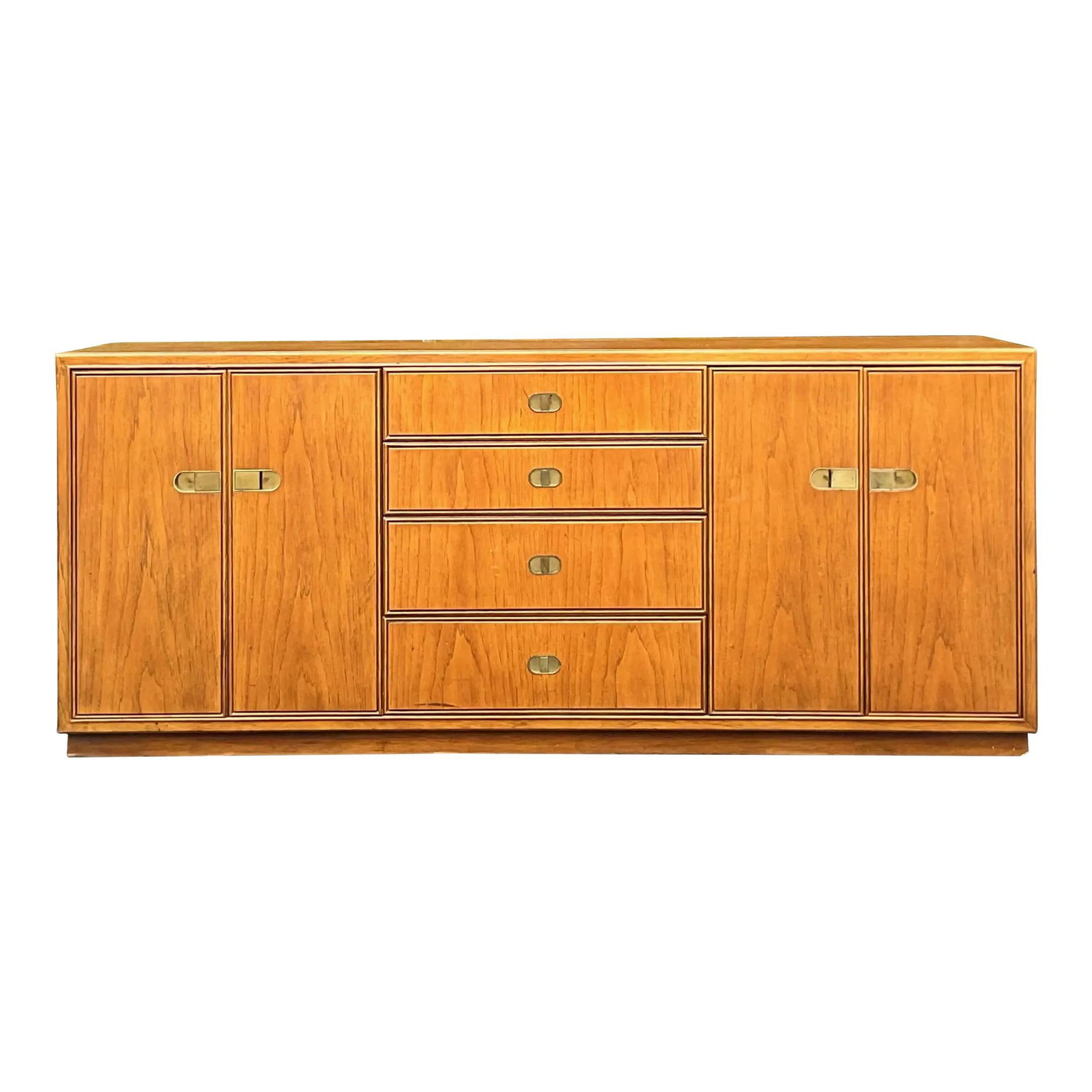 Vintage Drexel Campaign Style Credenza with 12 Drawers (1 of 9)