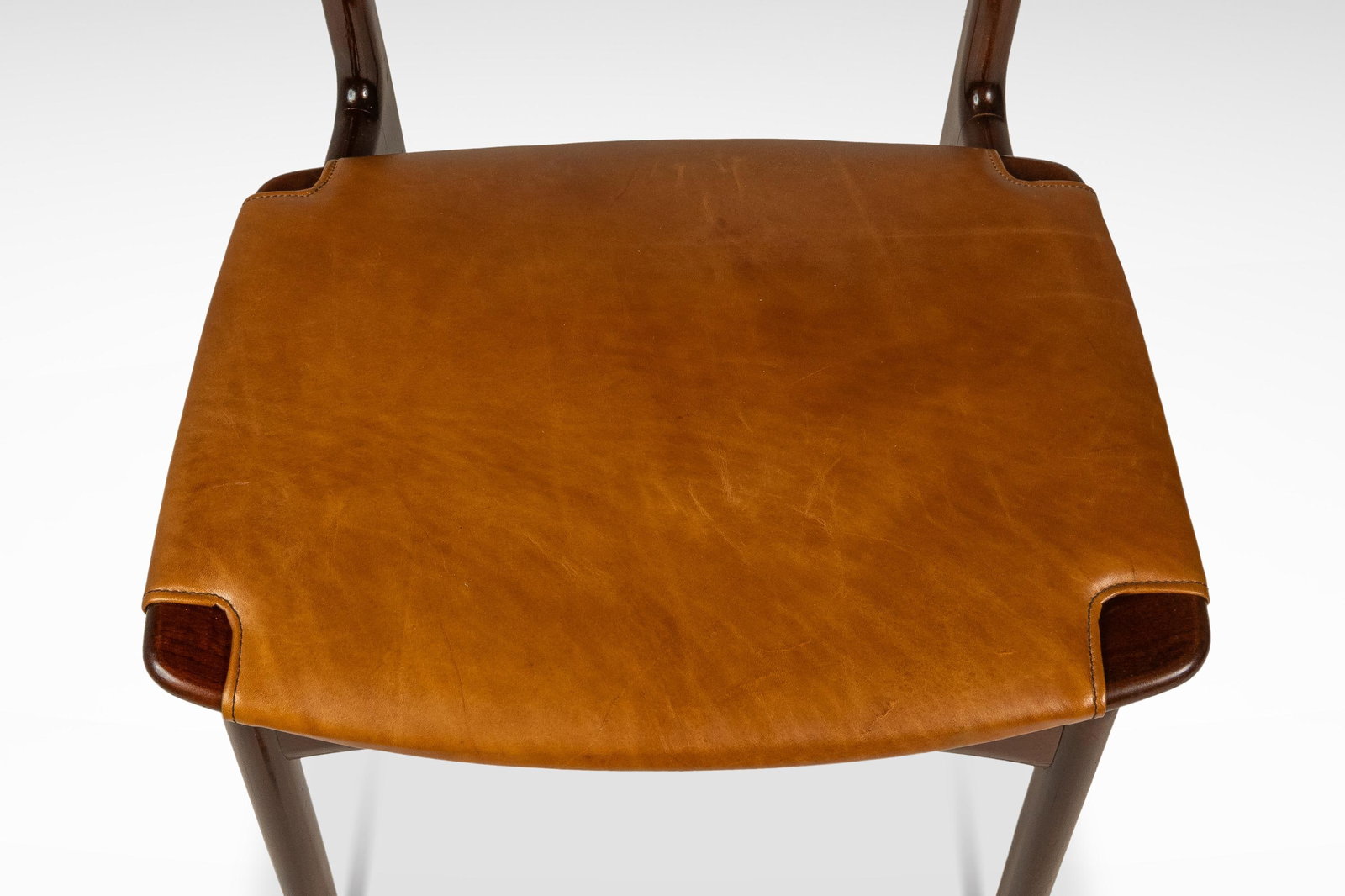 Rare Set of 4 Danish Modern Dining Chairs by Ib Kofod-Larsen in Beech Leather - 15