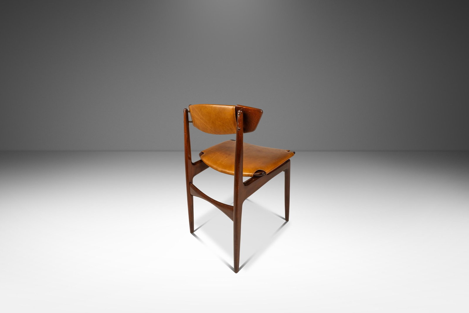 Rare Set of 4 Danish Modern Dining Chairs by Ib Kofod-Larsen in Beech Leather - 5