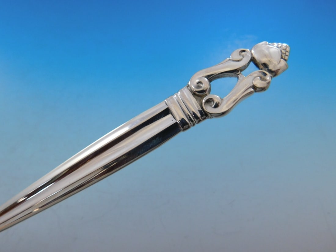 Georg Jensen Acorn Sterling Silver Flatware Set 72 Pieces with Bonus Chest - 4