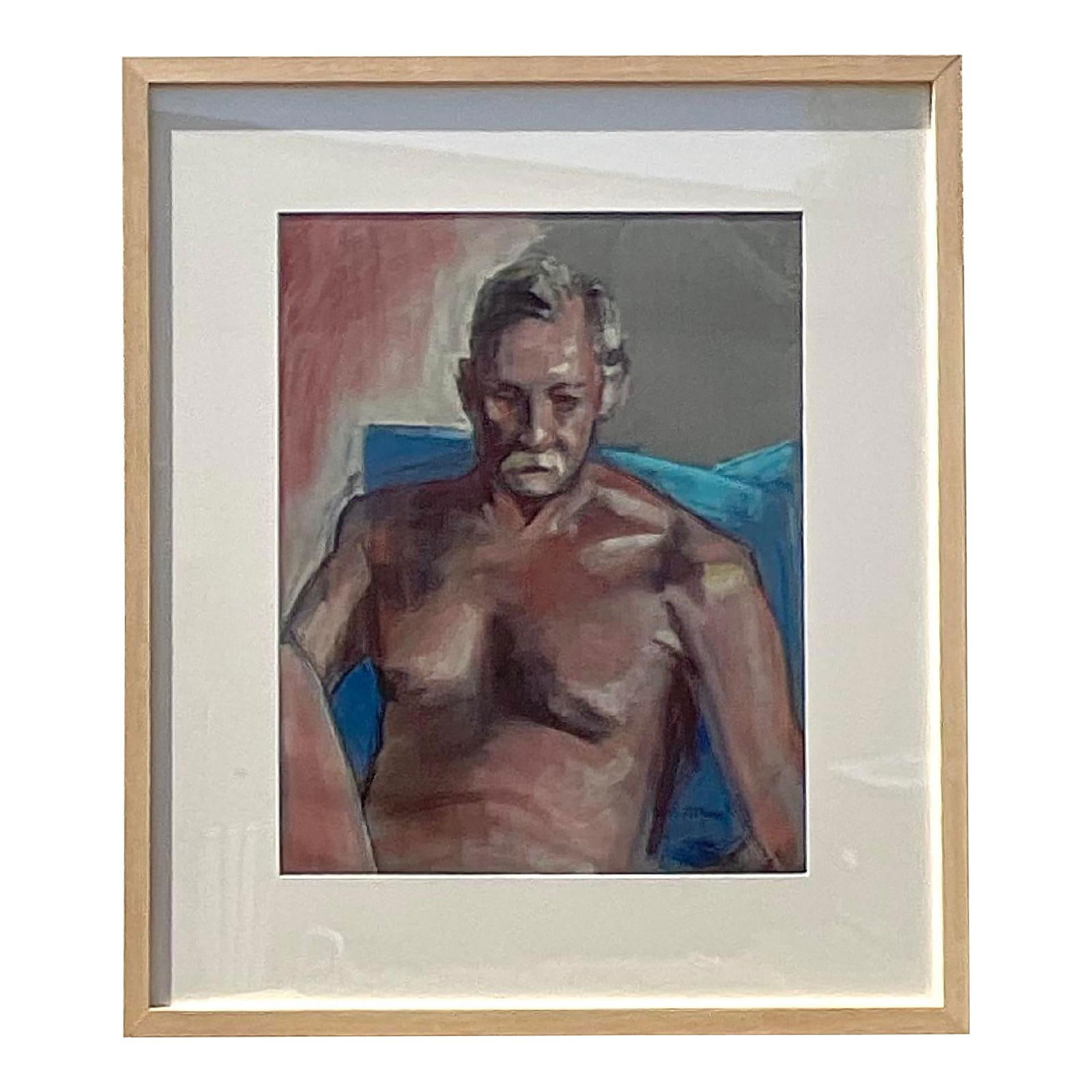 Vintage Boho Original Pastel Drawing in Mauve 30.5 x 35.5: Vintage Boho Original Pastel Drawing in Mauve 30.5 x 35.5 Transform your living space with this Vintage Boho Original Pastel on Paper. This artwork showcases vibrant hues and expressive strokes that e