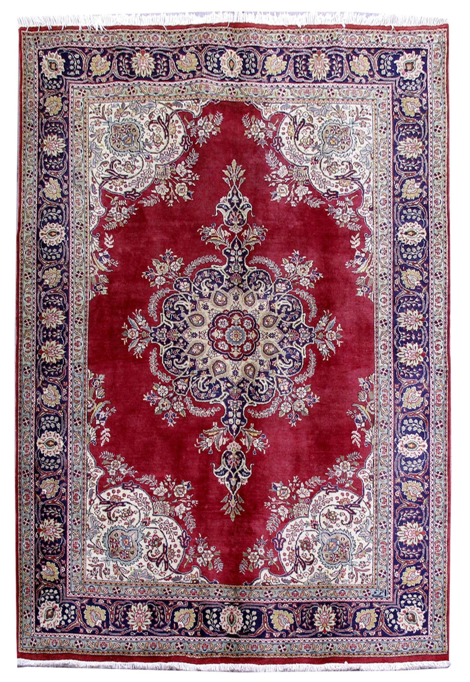 Handcrafted Persian Tabriz Rug 6'7 x 9'11 Artisan Design: Handcrafted Persian Tabriz Rug 6'7 x 9'11 Artisan Design Free continental US Shipping Discover the elegance of this authentic Persian Tabriz rug, handcrafted by skilled Persian artisans. It features t
