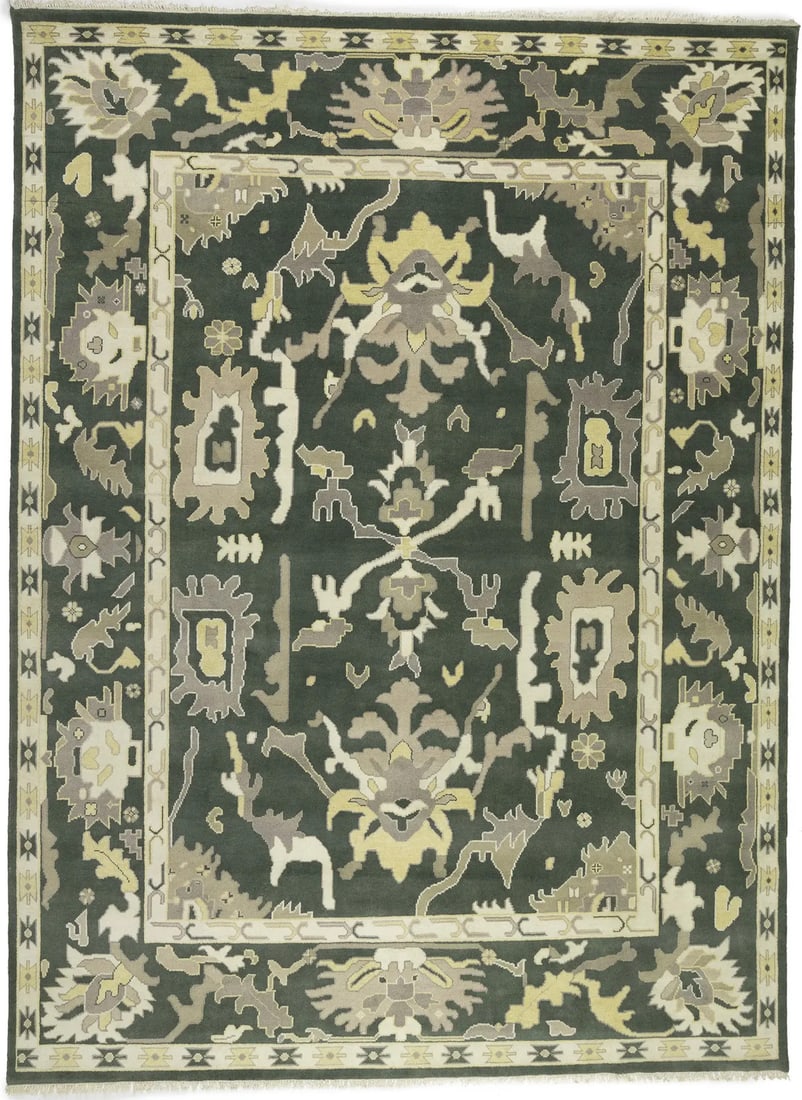 Extra Large Handmade Wool Oushak Chobi Floral Area Rug 10x14 ft Modern Design: Extra Large Handmade Wool Oushak Chobi Floral Area Rug 10x14 ft Modern Design Discover the elegance of this Extra Large Handmade Wool Oushak Chobi Oriental Rug, perfect for enhancing your home decor.