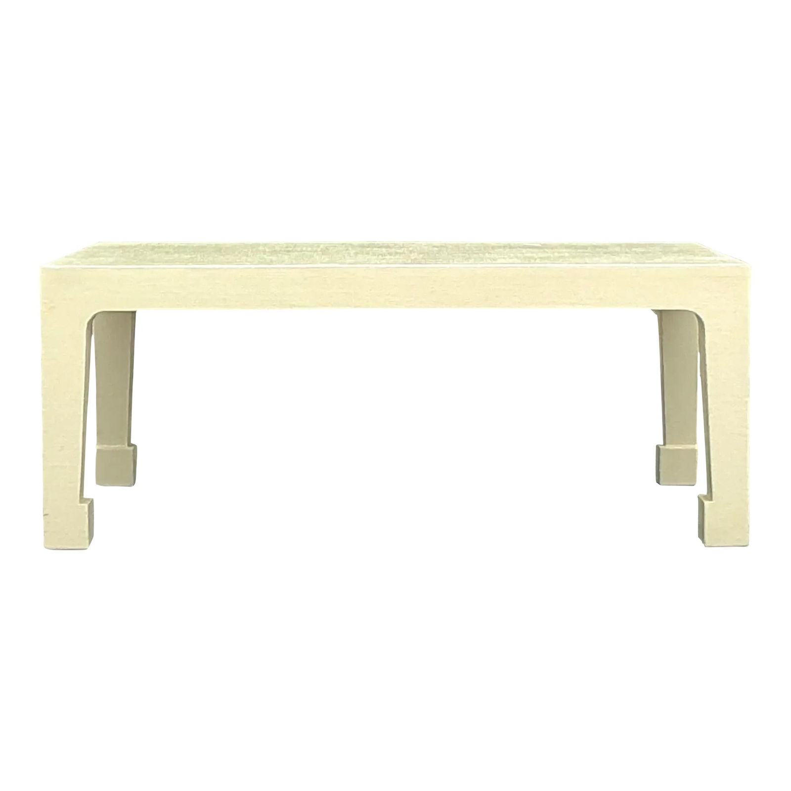 Vintage Regency Linen Wrapped Coffee Table by Harrison Van Horn: Vintage Regency Linen Wrapped Coffee Table by Harrison Van Horn Enhance your living space with this Vintage Regency Linen Wrapped Coffee Table After Harrison Van Horn. This exquisite piece showcases a