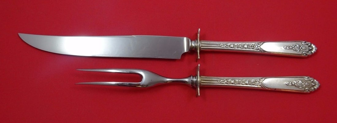 Royal Crest Promise Sterling Silver 2pc Steak Carving Set: Royal Crest Promise Sterling Silver 2pc Steak Carving Set This exquisite 2-piece steak carving set features the elegant Promise pattern by Royal Crest. Crafted from sterling silver with hollow handles