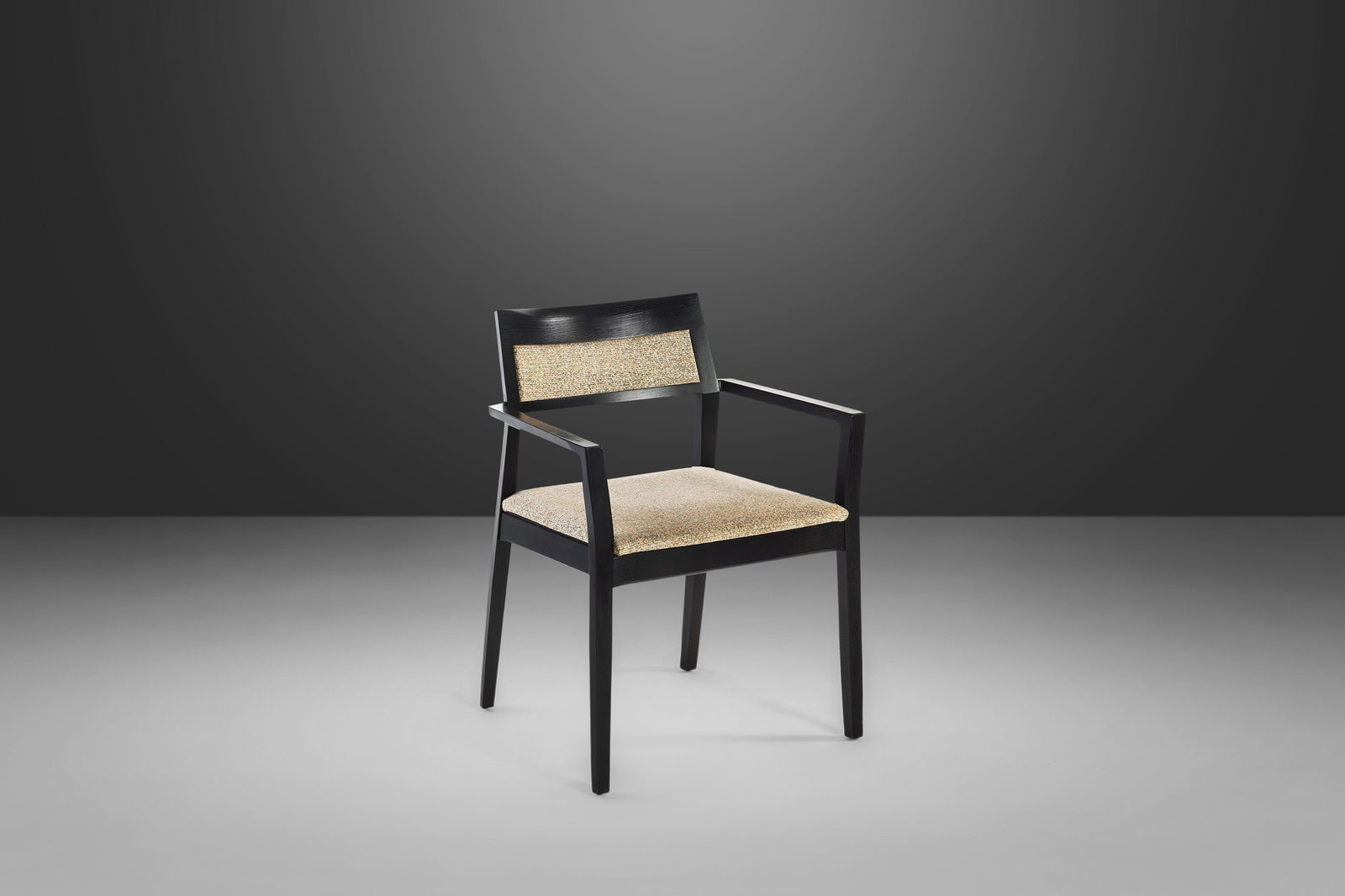 Krusin Armchair Ebonized Oak by Marc Krusin for Knoll USA 2000s: Krusin Armchair Ebonized Oak by Marc Krusin for Knoll USA 2000s Introducing the Krusin Armchair, designed by Marc Krusin for Knoll, USA, from the 2000s. This exquisite armchair features an elegant ebo