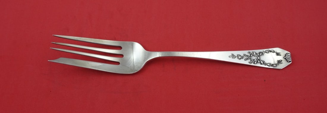 Whiting Sterling Silver Madam Jumel Cold Meat Fork 8 7/8": Whiting Sterling Silver Madam Jumel Cold Meat Fork 8 7/8" This exquisite cold meat fork from the Madam Jumel pattern by Whiting is a prime example of sterling silver craftsmanship. Measuring 8 7/8 inc