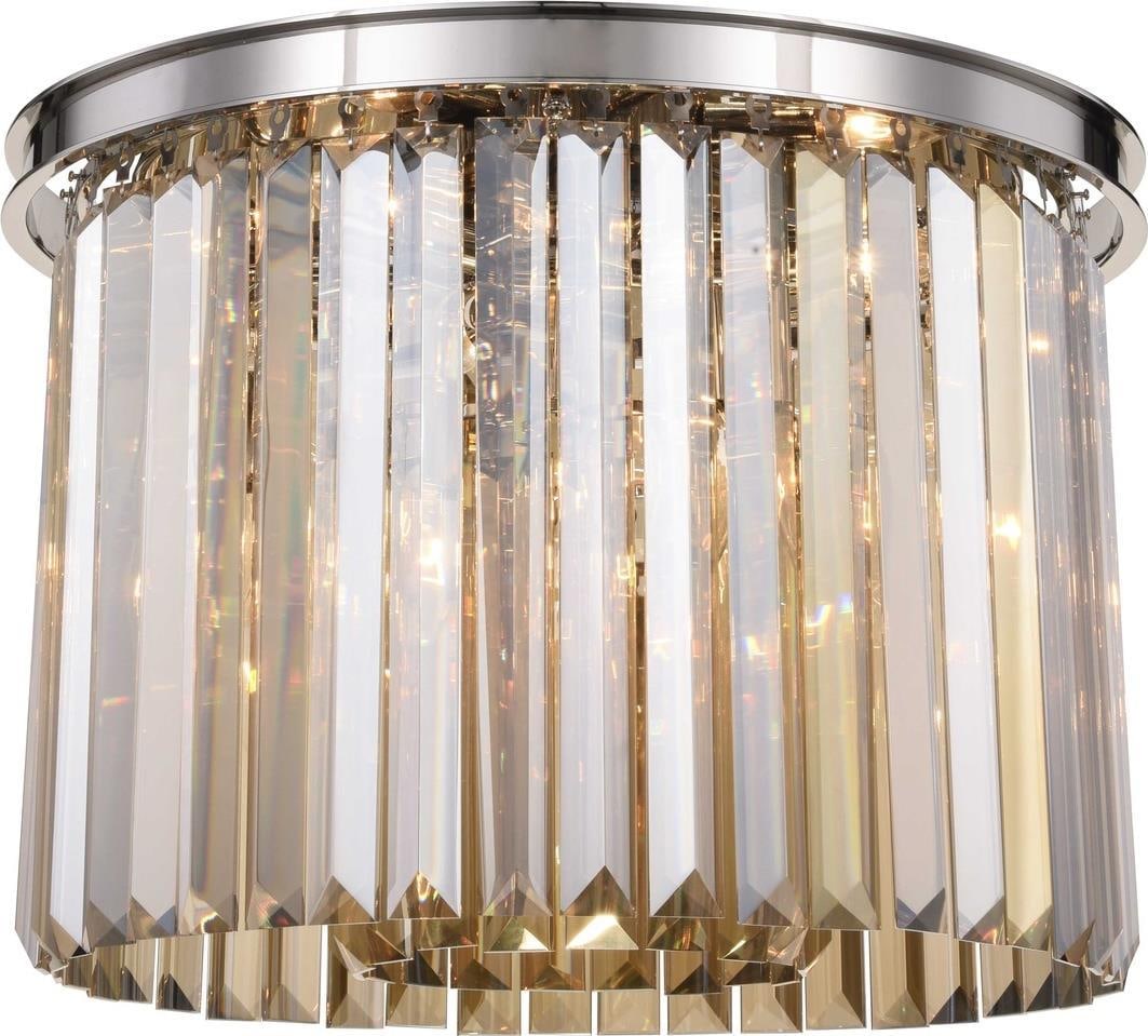 Elegant Lighting Sydney Crystal Flush-Mount Ceiling Light 6 Bulb Polished Nickel: Elegant Lighting Sydney Crystal Flush-Mount Ceiling Light 6 Bulb Polished Nickel Illuminate your space with the Stylish Sydney Crystal Ceiling Light Fixture, perfect for adding a touch of elegance to