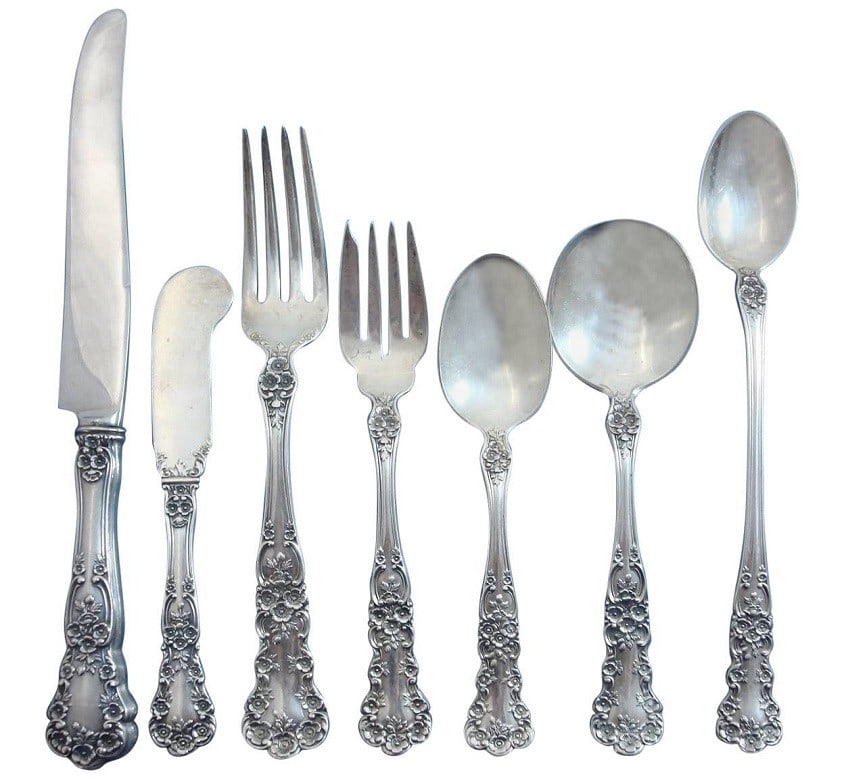 Gorham Buttercup Sterling Silver 133-Pc Flatware Set for 18 with Storage Chest (1 of 8)