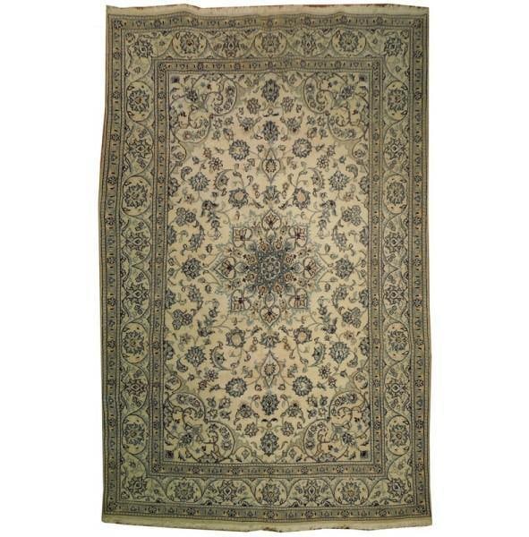 Luxurious 6.4 x 9.6 Persian Nain Wool Silk Rug: Luxurious 6.4 x 9.6 Persian Nain Wool Silk Rug Free continental US Shipping Discover the exquisite craftsmanship of this Fine Quality Wool & Silk Persian Nain Rug, measuring 6.4 x 9.6 feet. This luxur