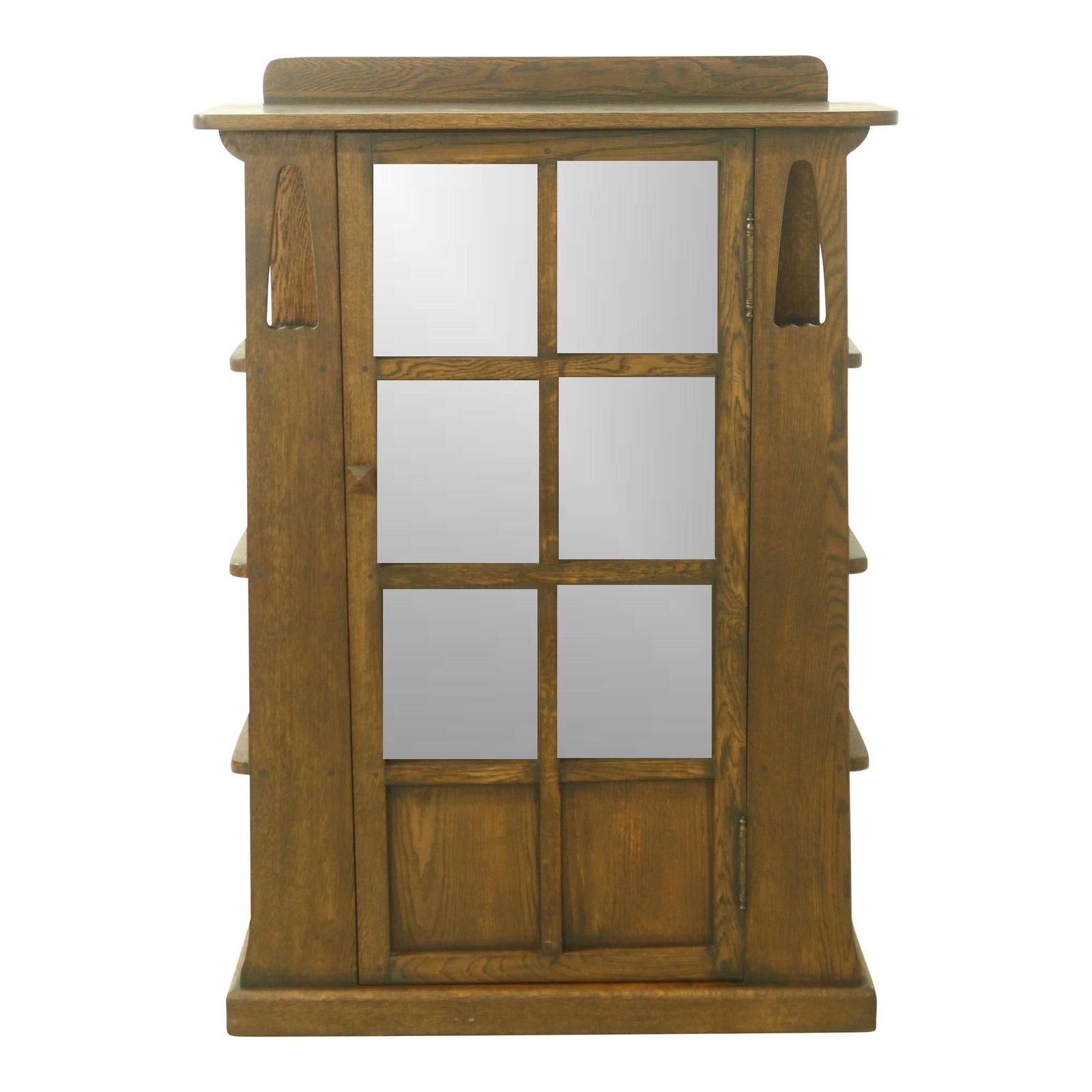 Solid Oak Mission Oak Stickley Design Bookcase 1 Door: Solid Oak Mission Oak Stickley Design Bookcase 1 Door This elegant Mission Oak Stickley Design 1 Door Bookcase showcases a classic style with open shelf sides and a single door front, perfect for disp