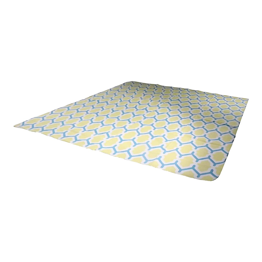 Vibrant Geometric Dhurrie Carpet Yellow Turquoise Cream Nepal The Rug Company: Vibrant Geometric Dhurrie Carpet Yellow Turquoise Cream Nepal The Rug Company Brighten your space with this cheerful Dhurrie carpet featuring a vibrant combination of yellow, turquoise, and cream. Han