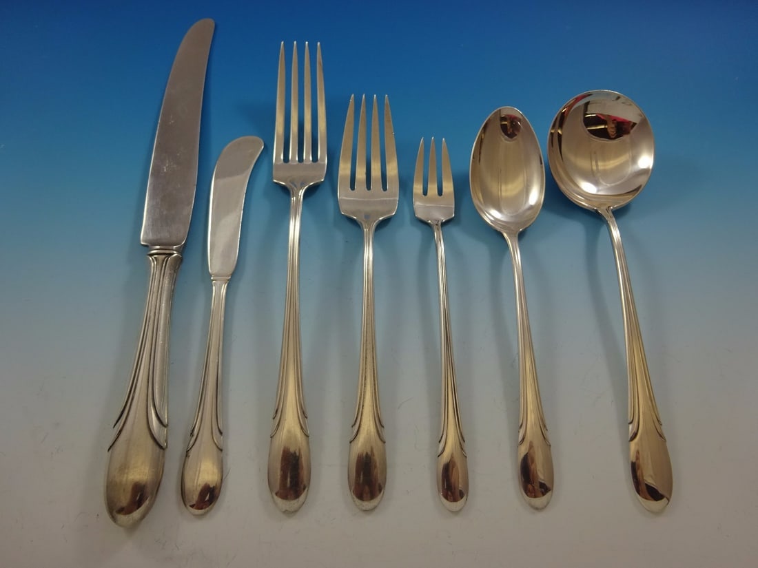 Towle Symphony Sterling Silver Flatware Service for 12 107 Pieces with Storage Chest: Towle Symphony Sterling Silver Flatware Service for 12 107 Pieces with Storage Chest Experience the timeless elegance of the Symphony pattern by Towle with this exquisite sterling silver flatware serv