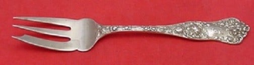 Shiebler American Beauty Sterling Silver 3-Tine Fish Fork 7 1/8": Shiebler American Beauty Sterling Silver 3-Tine Fish Fork 7 1/8" This exquisite fish fork, crafted by Shiebler, features a 3-tine design in the elegant American Beauty pattern. Made from high-quality