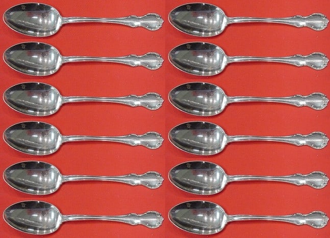 Towle French Provincial Sterling Silver 12-Piece Teaspoon Set: Towle French Provincial Sterling Silver 12-Piece Teaspoon Set This exquisite 12-piece set of teaspoons showcases the elegant French Provincial pattern by Towle. Crafted from high-quality sterling silv