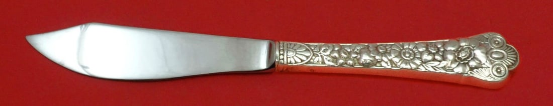Gorham Cluny Sterling Silver 8 1/4" Fish Knife Custom Made: Gorham Cluny Sterling Silver 8 1/4" Fish Knife Custom Made This exquisite fish knife from the Cluny pattern by Gorham features a custom-made hollow handle crafted from sterling silver, paired with a s