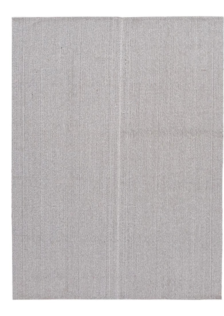 Contemporary Gray Flatweave Wool Rug 6'7 x 8'8: Contemporary Gray Flatweave Wool Rug 6'7 x 8'8 Enhance your living space with this stunning contemporary flatweave wool rug. Crafted in the 21st century, it features an all-over gray motif that showca