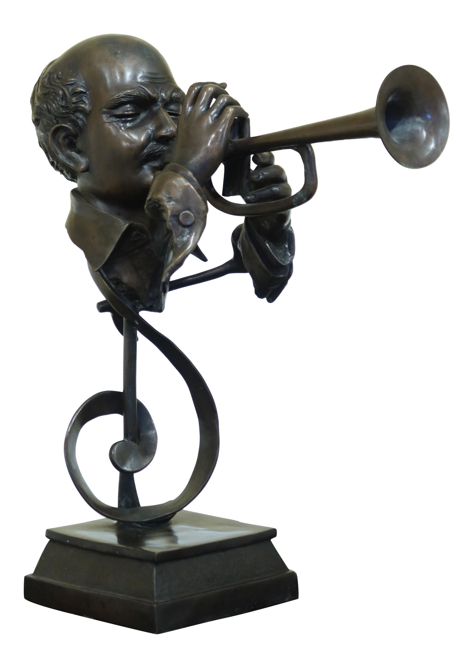 Signature Statuary SS-A6862 Bronze Trumpet Player Sculpture 27 Inches: Signature Statuary SS-A6862 Bronze Trumpet Player Sculpture 27 Inches This exquisite Bronze Trumpet Player Sculpture is a stunning piece from Signature Statuary, showcasing the artistry and craftsmans