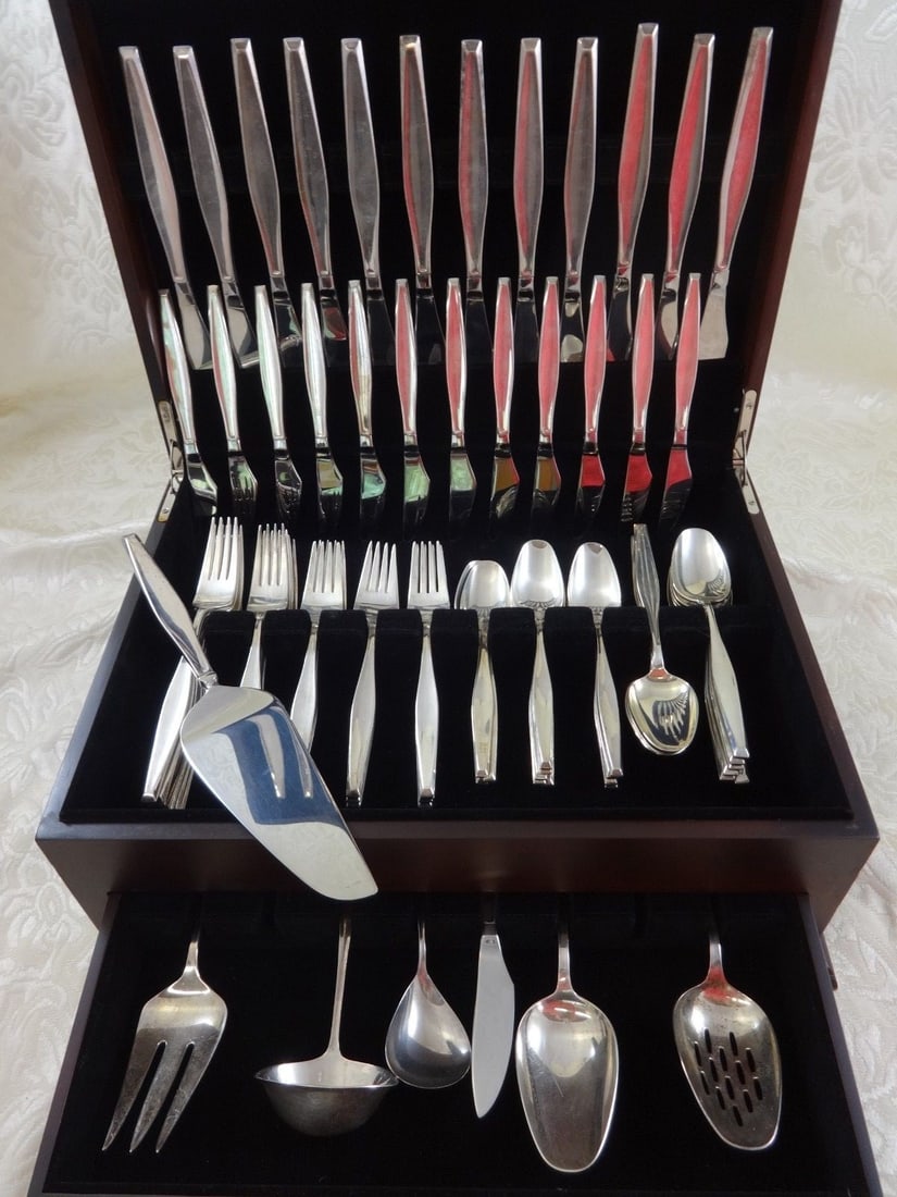 Sterling Silver Classique Pattern Flatware Set by Gorham 79 Piece Service - 2