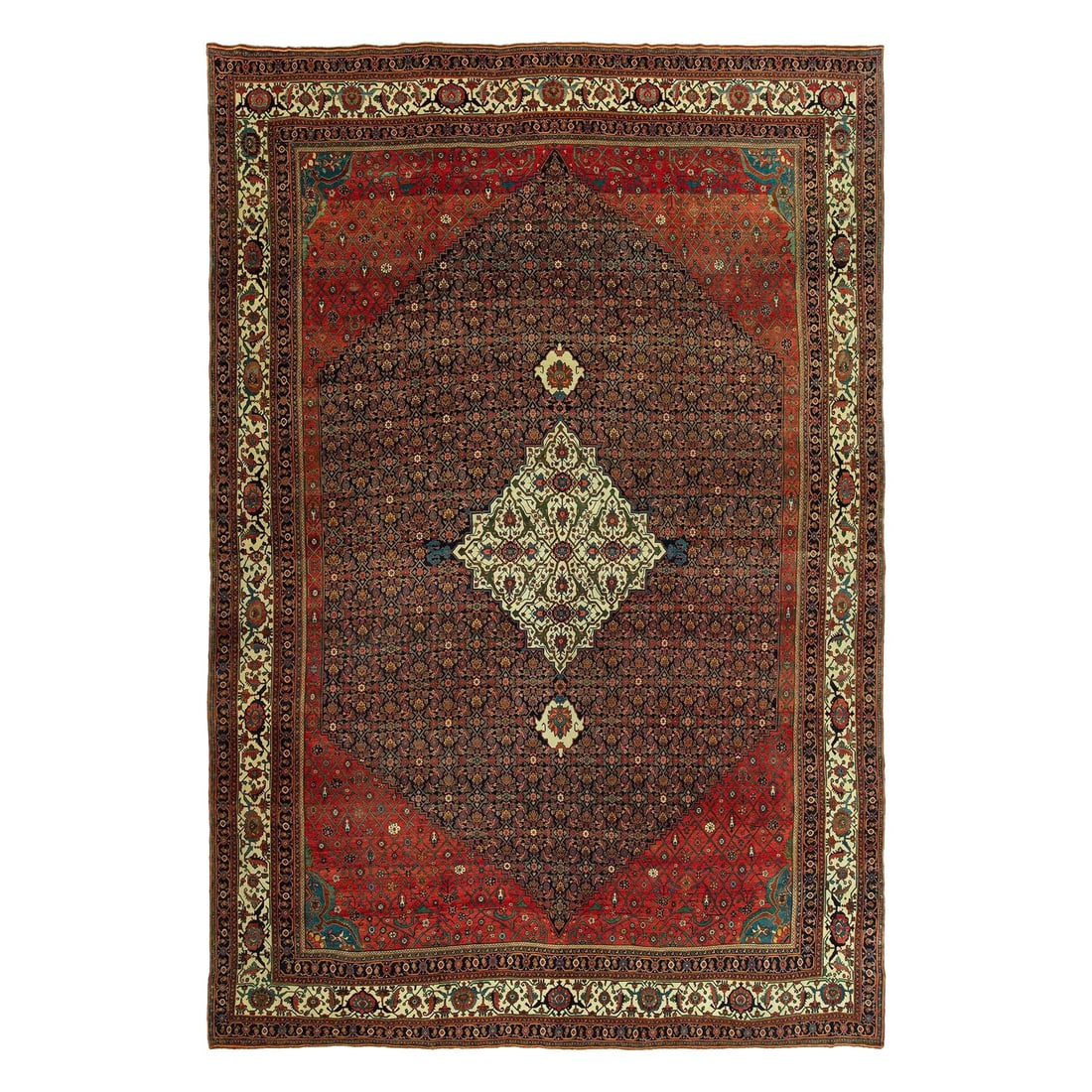 Antique Persian Bidjar Rug 15'7'' x 22'4'' Wool Hand-Woven: Antique Persian Bidjar Rug 15'7'' x 22'4'' Wool Hand-Woven Discover this stunning Palace size antique Persian Bidjar rug, a true testament to early 20th-century craftsmanship. Measuring 15'7" x 22'4"