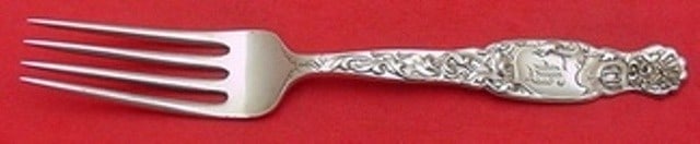 Whiting Heraldic Sterling Silver Dinner Fork 7 5/8" Heirloom Flatware: Whiting Heraldic Sterling Silver Dinner Fork 7 5/8" Heirloom Flatware This exquisite dinner fork from the Heraldic pattern by Whiting is crafted from high-quality sterling silver and measures 7 5/8".