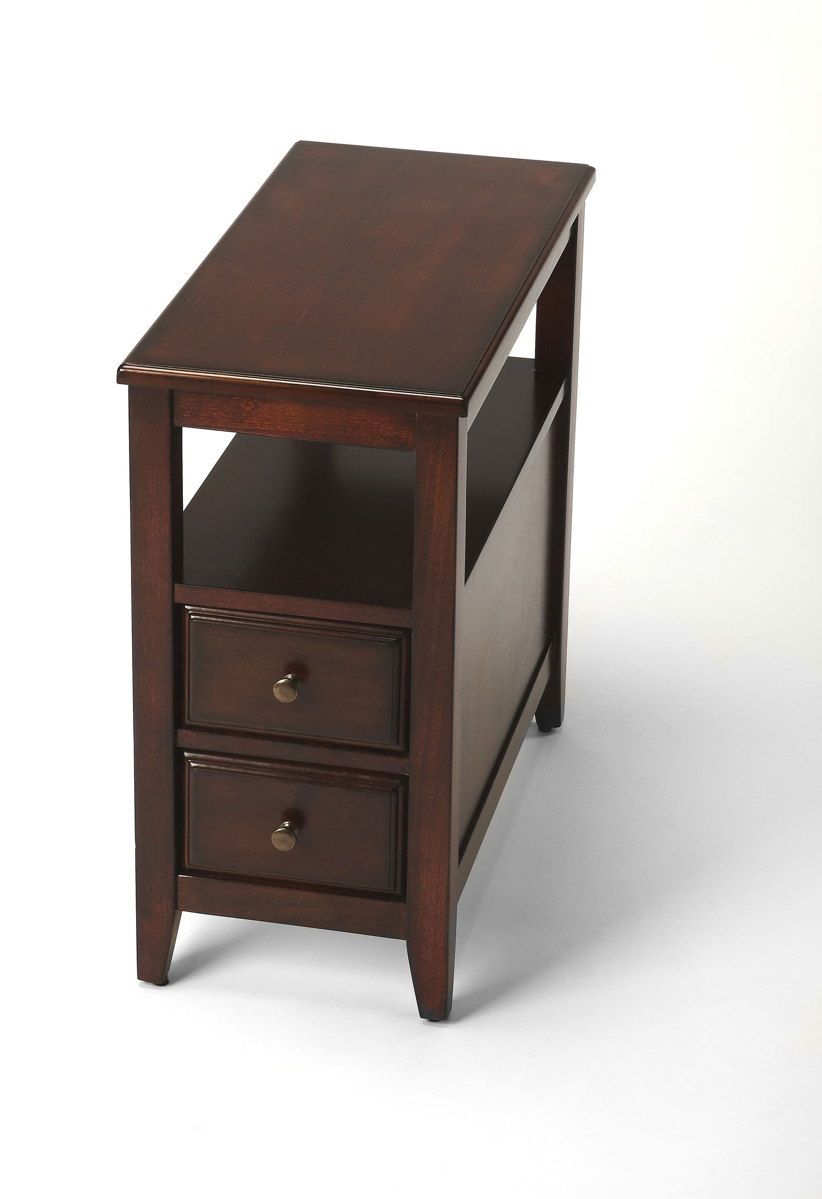 Butler Marcus Side Table Brown Cherry Transitional Design: Butler Marcus Side Table Brown Cherry Transitional Design Introducing the Elegant Marcus Side Table, a perfect addition to your living room. This transitional style table features a rich brown cherry