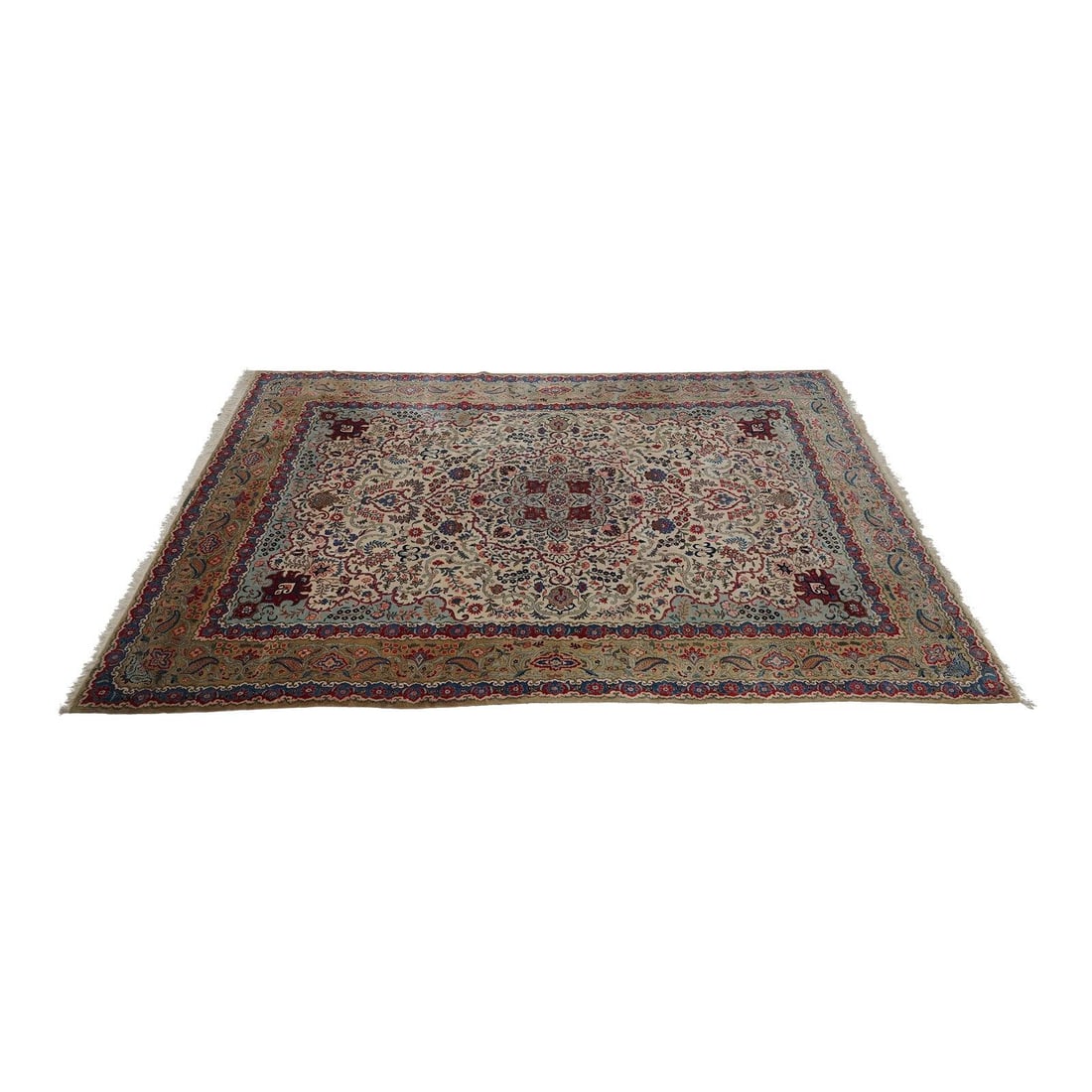 Vintage 9x13 Hand Knotted Oriental Wool Rug: Vintage 9x13 Hand Knotted Oriental Wool Rug This exquisite antique hand-woven Oriental rug, dating back to the 1920s, features a vibrant color palette and intricate patterns that showcase its high-qua