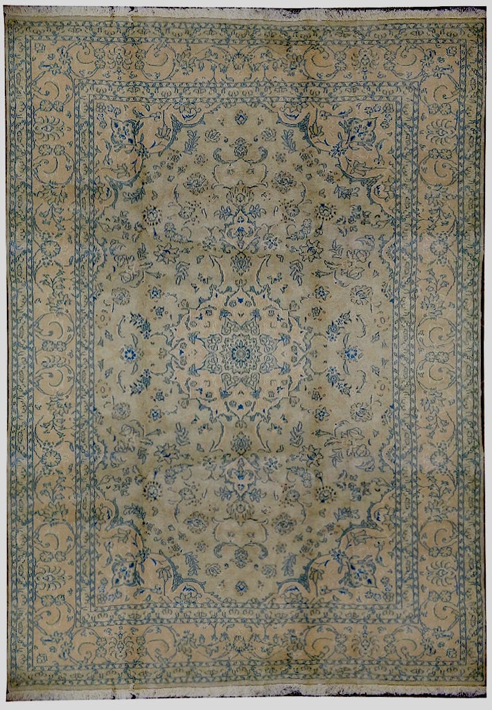 Elegant 6 x 9 Persian Tabriz Rug in Pale Colors: Elegant 6 x 9 Persian Tabriz Rug in Pale Colors Free continental US Shipping This stunning Persian Tabriz rug features a size of 6.6 x 9.6 feet, showcasing a beautiful array of pale colors that will e