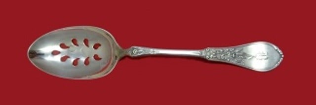 Durgin Coin Silver Serving Spoon Spray Pattern 9-Hole Custom Made: Durgin Coin Silver Serving Spoon Spray Pattern 9-Hole Custom Made This exquisite serving spoon features the elegant Spray pattern by Durgin, crafted from high-quality coin silver. The spoon is custom-