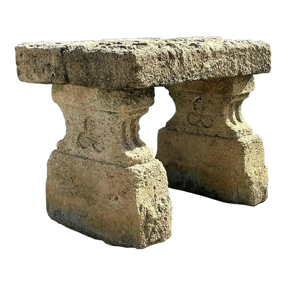 Vintage 1920s Boho Celtic Cross Stone Console Table (1 of 10)