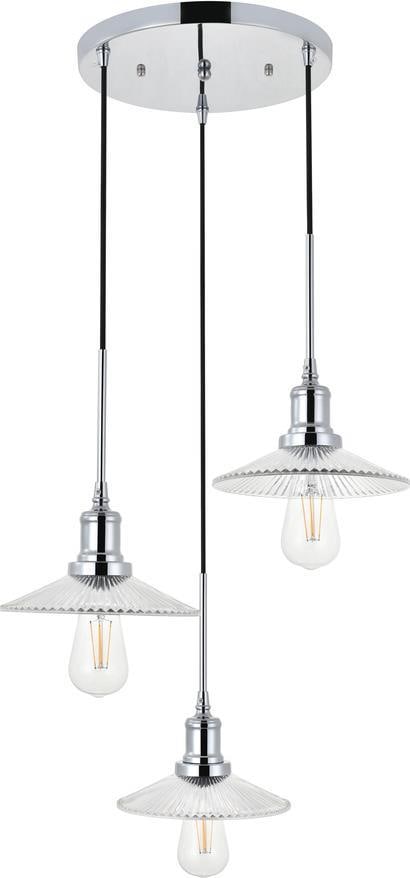 Waltz Chrome Pendant Light Mid-Century Modern 3 Bulbs Adjustable UL-Listed: Waltz Chrome Pendant Light Mid-Century Modern 3 Bulbs Adjustable UL-Listed Illuminate your space with the elegant charm of the Waltz Chrome Pendant Light. This adjustable pendant light features a stri