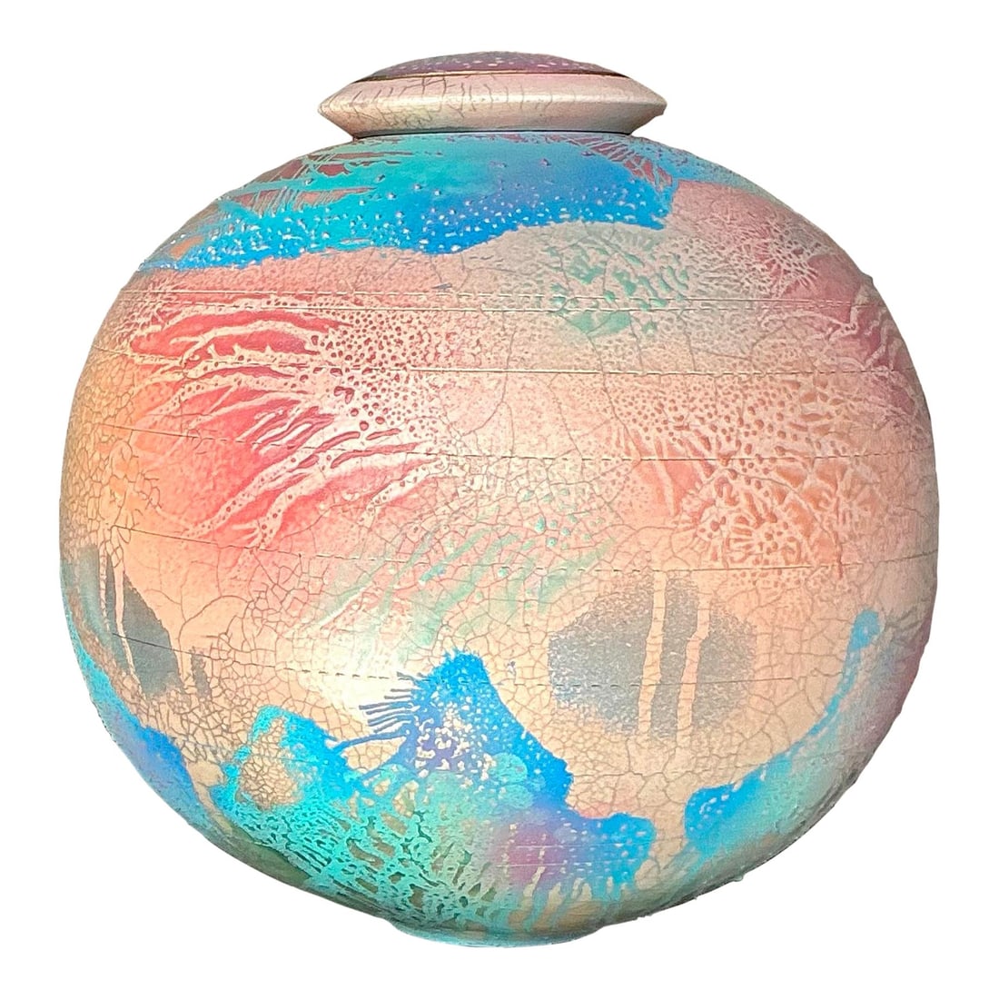 Artisan Vintage Boho Lidded Pottery Urn in Light Pink: Artisan Vintage Boho Lidded Pottery Urn in Light Pink Enhance your home decor with this Vintage Boho Original Studio Pottery Lidded Urn. Handcrafted with care, this unique piece features earthy tones,