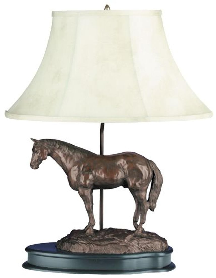 Equestrian Style Quarterhorse Lamp by OK Casting Finish: Equestrian Style Quarterhorse Lamp by OK Casting Finish Illuminate your space with this exquisite Equestrian Style Quarterhorse Lamp, crafted to enhance any room with its unique charm. This lamp showc