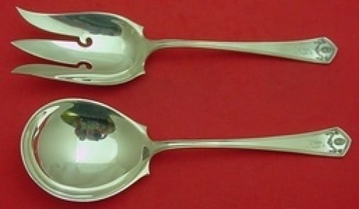 Frank Smith Georgian Garland Sterling Silver Salad Serving Set 8 7/8": Frank Smith Georgian Garland Sterling Silver Salad Serving Set 8 7/8" Enhance your dining experience with this exquisite Georgian Garland Salad Serving Set by Frank Smith. Crafted from high-quality st