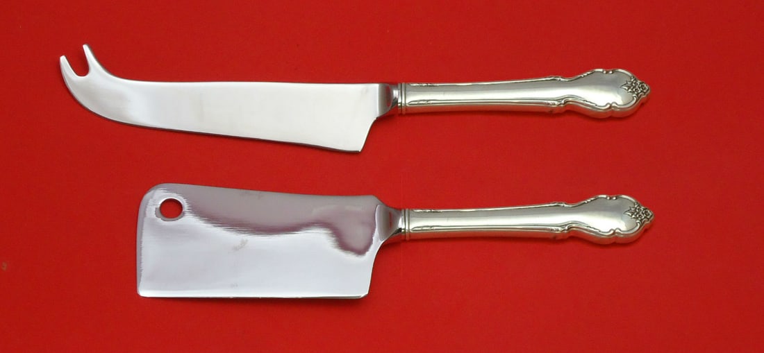 International Sterling Silver Breton Rose 2pc Cheese Serving Set: International Sterling Silver Breton Rose 2pc Cheese Serving Set Introducing the Breton Rose Sterling Silver Cheese Serving Set, a beautifully crafted 2-piece hostess set designed for elegance and fun