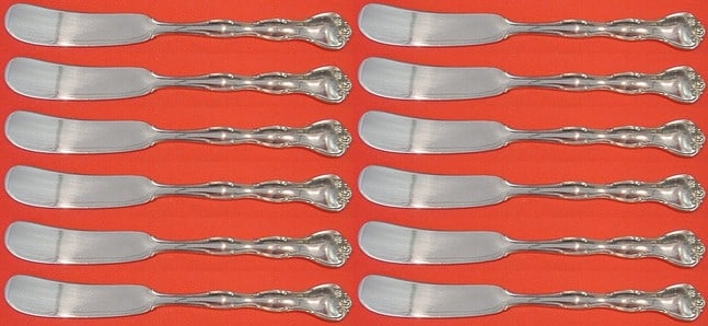 Gorham Rondo Sterling Silver Butter Spreader Set 12 Pieces 5 7/8": Gorham Rondo Sterling Silver Butter Spreader Set 12 Pieces 5 7/8" Enhance your dining experience with this exquisite 12-piece butter spreader set, crafted in sterling silver by Gorham. The elegant Ron