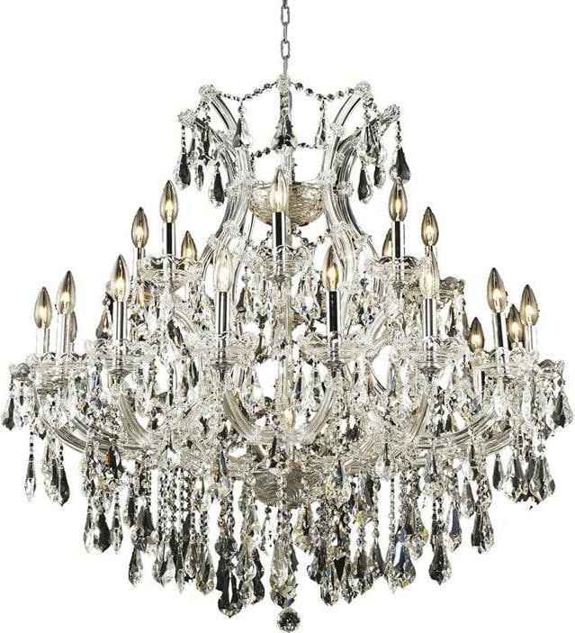 Elegant Lighting Maria Theresa Gold Bowl Chandelier 24-Light Clear Crystal: Elegant Lighting Maria Theresa Gold Bowl Chandelier 24-Light Clear Crystal Illuminate your space with the opulence of the Maria Theresa Gold Chandelier, a stunning bowl chandelier that embodies Baroqu