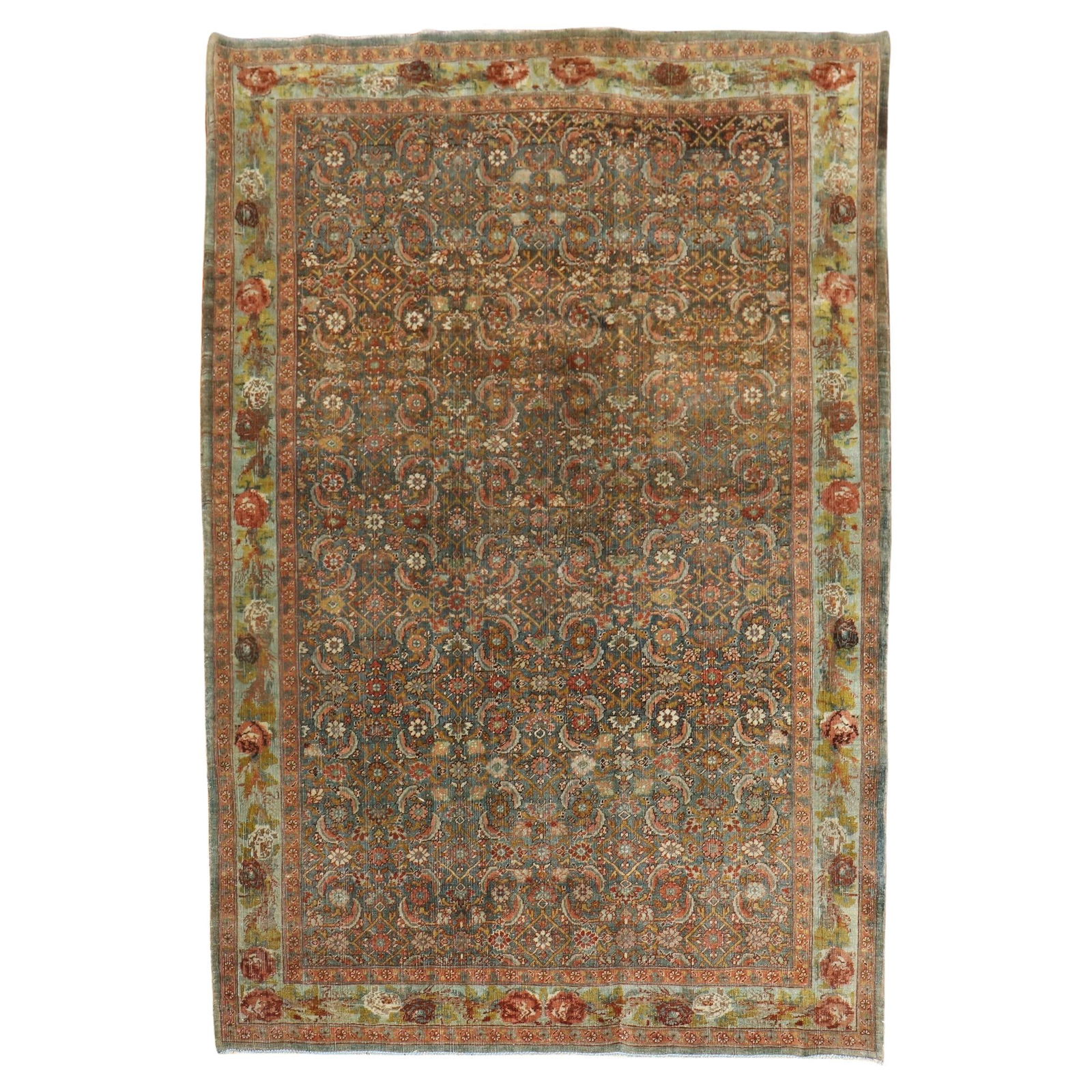 Moody Early 20th Century Persian Bidjar Wool Accent Rug 58 x 81: Moody Early 20th Century Persian Bidjar Wool Accent Rug 58 x 81 This exquisite early 20th century Persian Bidjar accent rug showcases moody tones that enhance any space. Hand-knotted from high-quality