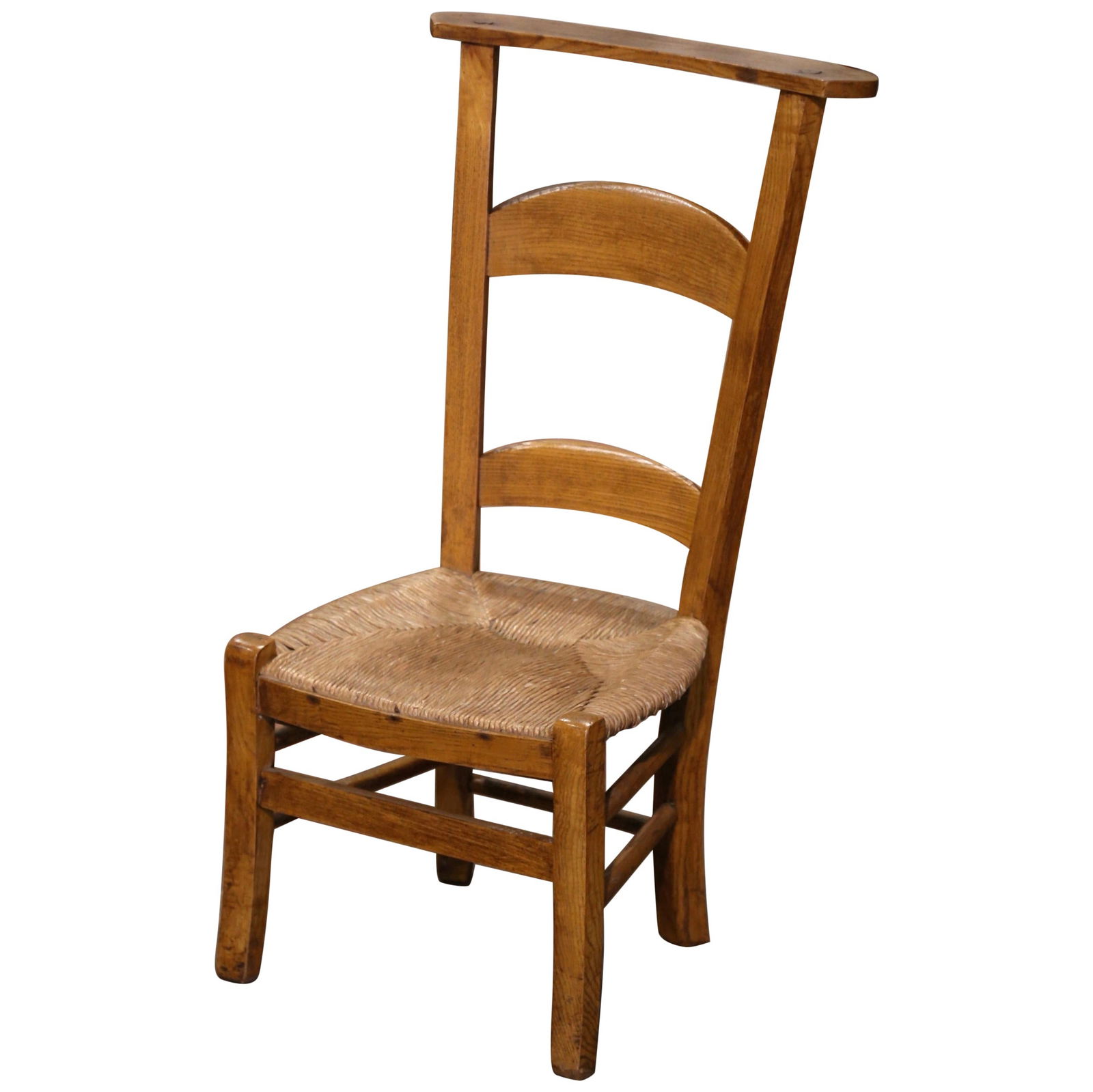19th Century Normandy Beech Wood Rush Prayer Chair Prie-Dieu: 19th Century Normandy Beech Wood Rush Prayer Chair Prie-Dieu This exquisite 19th Century Country French prayer chair, also known as Prie-Dieu, is a beautiful addition to any home, especially suited fo