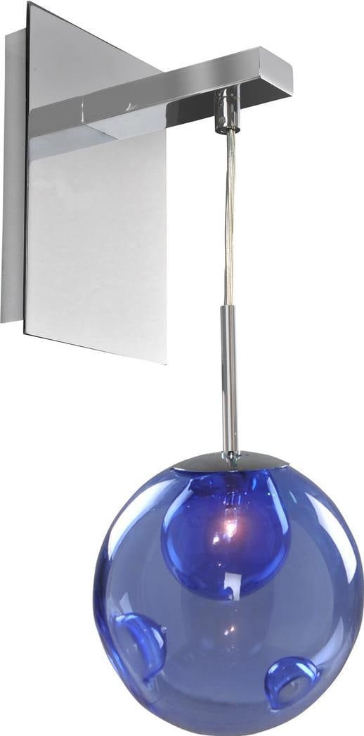 Kalco Meteor Contemporary Handblown Glass Wall Sconce 1-Light Calcite Chrome: Kalco Meteor Contemporary Handblown Glass Wall Sconce 1-Light Calcite Chrome Illuminate your space with this stunning Contemporary Handblown Glass Wall Sconce, designed to add a touch of elegance to y