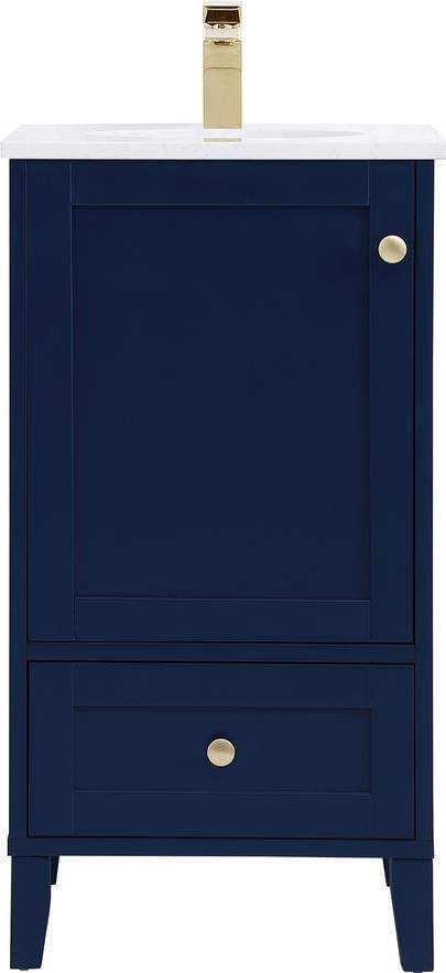 Elegant Lighting 18 Inch Blue Transitional Bathroom Vanity: Elegant Lighting 18 Inch Blue Transitional Bathroom Vanity This stylish 18" compact vanity is perfect for your bathroom, combining functionality with aesthetic appeal. Designed in a transitional style