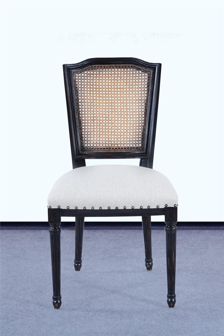Ellen Side Chair USA-Made Mahogany Beachwood Linen Blackwash: Ellen Side Chair USA-Made Mahogany Beachwood Linen Blackwash Introducing the Elegant Ellen Chair, a beautifully crafted side chair that embodies both style and durability. Designed for comfort and mad
