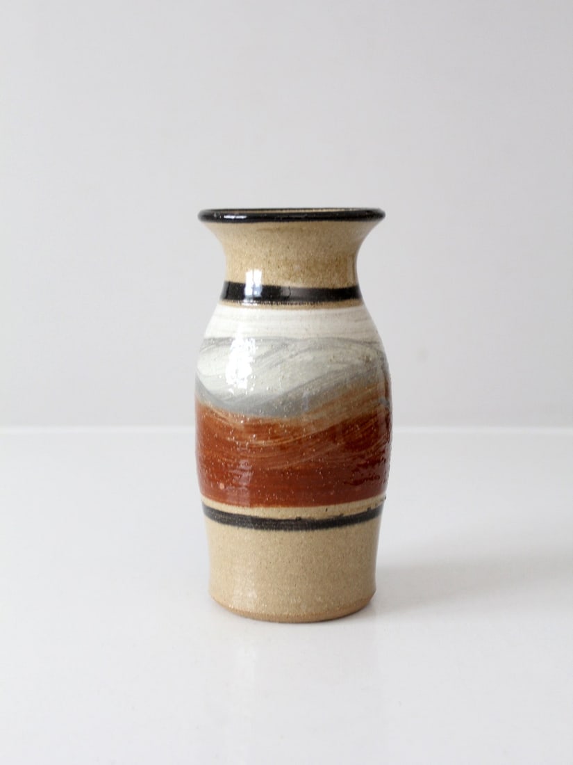 Signed Vintage Studio Pottery Vase with Unique Glaze (1 of 9)