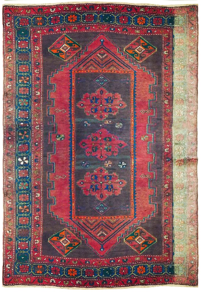 5' x 7.5' Antique Azarbayjan Handcrafted Persian Rug: 5' x 7.5' Antique Azarbayjan Handcrafted Persian Rug Free continental US Shipping Discover the exquisite craftsmanship of the 5' x 7.5' Antique Azarbayjan Rug, meticulously handcrafted by skilled Pers