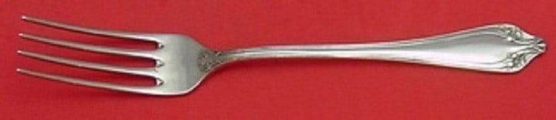 Austrian Sterling Silver Dinner Fork 8.25 Inch Flatware: Austrian Sterling Silver Dinner Fork 8.25 Inch Flatware This elegant dinner fork features a stunning design in Austrian sterling silver, measuring 8 1/4" in length. The fork is part of the Austrian st