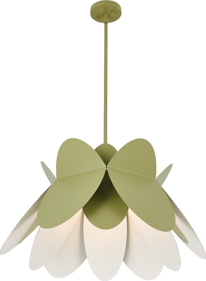 Kalco Flor Indoor Pendant Light Avocado Green Finish Dimmable: Kalco Flor Indoor Pendant Light Avocado Green Finish Dimmable Illuminate your space with this stunning Indoor Steel Pendant, featuring a unique Avocado Green finish. This pendant light is designed for