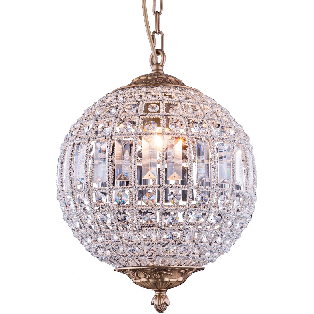 Elegant Lighting Olivia Gold Crystal Pendant Chandelier 1 Light: Elegant Lighting Olivia Gold Crystal Pendant Chandelier 1 Light Illuminate your space with this stunning Olivia 1-Light Pendant Fixture, featuring a beautiful combination of French gold and clear roya